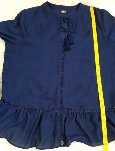 Ana a New Approach tassel cord blue blouse top. M - Picture 8 of 8